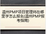 温州PMP项目管理师在哪里学怎么报名(温州PMP报考指南)