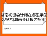 湖南初级会计师在哪里学怎么报名(湖南会计报名指南)