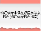 镇江软考中级在哪里学怎么报名(镇江软考报名指南)