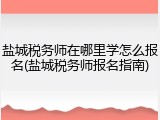 盐城税务师在哪里学怎么报名(盐城税务师报名指南)