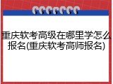 重庆软考高级在哪里学怎么报名(重庆软考高师报名)