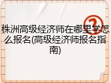 株洲高级经济师在哪里学怎么报名(高级经济师报名指南)