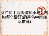 葫芦岛中医传统师承培训机构哪个最好(葫芦岛中医师承推荐)