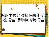 扬州中级经济师在哪里学怎么报名(扬州经济师报名)
