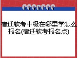 宿迁软考中级在哪里学怎么报名(宿迁软考报名点)