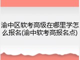渝中区软考高级在哪里学怎么报名(渝中软考高报名点)