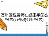 万州区税务师在哪里学怎么报名(万州税务师报名)