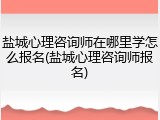 盐城心理咨询师在哪里学怎么报名(盐城心理咨询师报名)