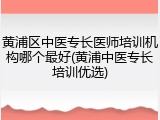 黄浦区中医专长医师培训机构哪个最好(黄浦中医专长培训优选)