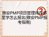 雅安PMP项目管理师在哪里学怎么报名(雅安PMP报考指南)