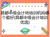 昌都中级会计师培训机构哪个最好(昌都中级会计培训优选)