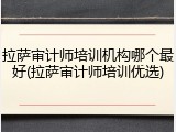 拉萨审计师培训机构哪个最好(拉萨审计师培训优选)