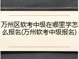 万州区软考中级在哪里学怎么报名(万州软考中级报名)