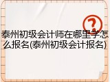 泰州初级会计师在哪里学怎么报名(泰州初级会计报名)