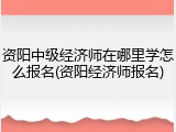 资阳中级经济师在哪里学怎么报名(资阳经济师报名)