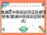 黄浦区中级保安员证在哪里报考(黄浦中级保安证报考点)