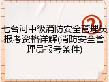 七台河中级消防安全管理员报考资格详解(消防安全管理员报考条件)