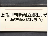 上海护师职称证在哪里报考(上海护师职称报考点)