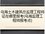 乌海土木建筑总监理工程师证在哪里报考(乌海监理工程师报考点)