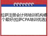 拉萨注册会计师培训机构哪个最好(拉萨CPA培训优选)