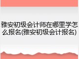 雅安初级会计师在哪里学怎么报名(雅安初级会计报名)