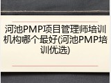 河池PMP项目管理师培训机构哪个最好(河池PMP培训优选)