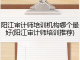 阳江审计师培训机构哪个最好(阳江审计师培训推荐)