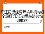 阳江初级经济师培训机构哪个最好(阳江初级经济师培训推荐)