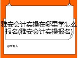 雅安会计实操在哪里学怎么报名(雅安会计实操报名)