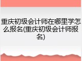 重庆初级会计师在哪里学怎么报名(重庆初级会计师报名)