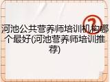 河池公共营养师培训机构哪个最好(河池营养师培训推荐)