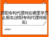 资阳专利代理师在哪里学怎么报名(资阳专利代理师报名)