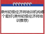 漳州初级经济师培训机构哪个最好(漳州初级经济师培训推荐)