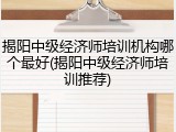 揭阳中级经济师培训机构哪个最好(揭阳中级经济师培训推荐)