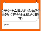 拉萨会计实操培训机构哪个最好(拉萨会计实操培训推荐)