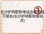 长沙护师职称考试去哪里线下报名(长沙护师职称报名点)