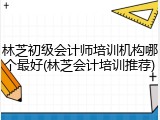林芝初级会计师培训机构哪个最好(林芝会计培训推荐)