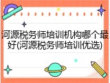 河源税务师培训机构哪个最好(河源税务师培训优选)