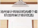 池州审计师培训机构哪个最好(池州审计培训优选)