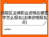 涪陵区法律职业资格在哪里学怎么报名(法律资格报名点)