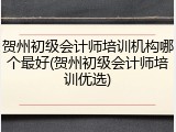 贺州初级会计师培训机构哪个最好(贺州初级会计师培训优选)