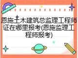 恩施土木建筑总监理工程师证在哪里报考(恩施监理工程师报考)