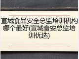 宣城食品安全总监培训机构哪个最好(宣城食安总监培训优选)