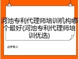 河池专利代理师培训机构哪个最好(河池专利代理师培训优选)