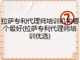 拉萨专利代理师培训机构哪个最好(拉萨专利代理师培训优选)