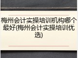 梅州会计实操培训机构哪个最好(梅州会计实操培训优选)
