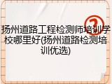 扬州道路工程检测师培训学校哪里好(扬州道路检测培训优选)