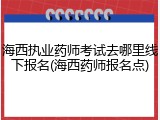 海西执业药师考试去哪里线下报名(海西药师报名点)