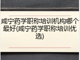 咸宁药学职称培训机构哪个最好(咸宁药学职称培训优选)