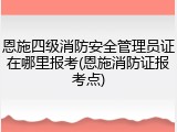 恩施四级消防安全管理员证在哪里报考(恩施消防证报考点)